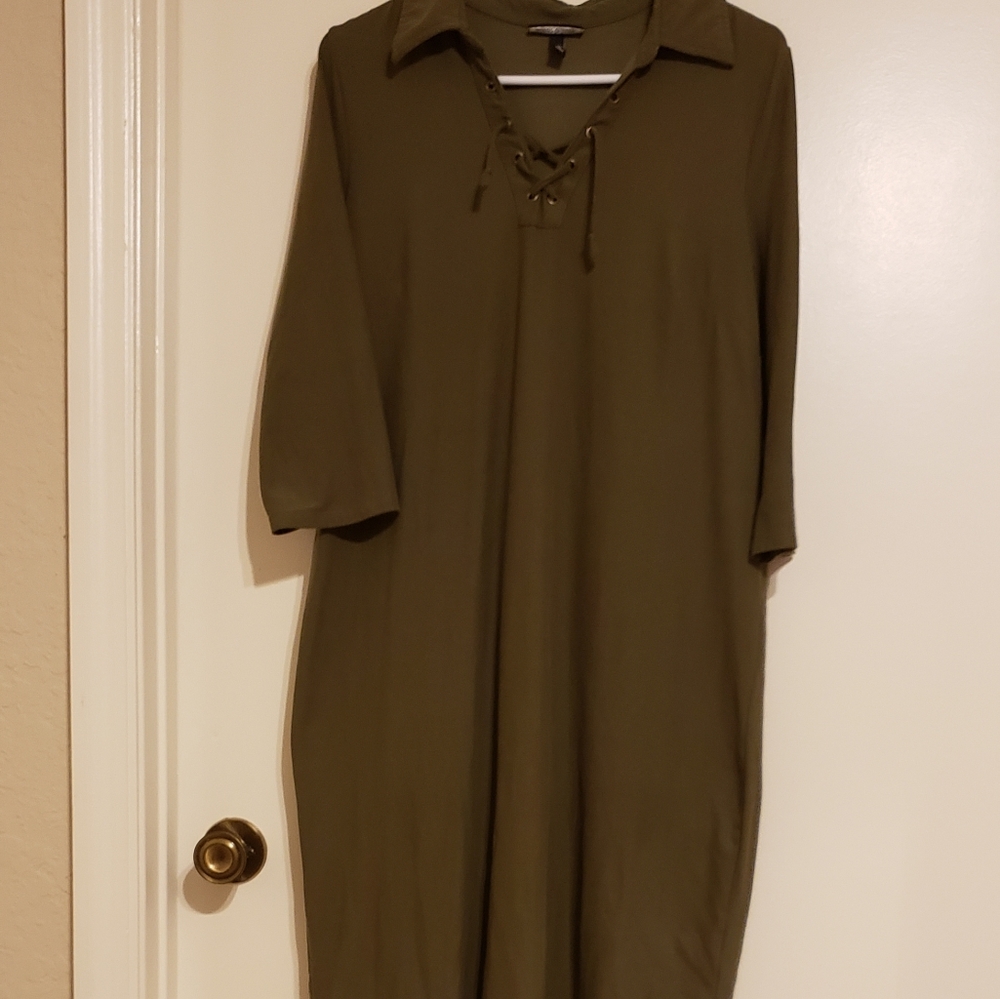 By Allison Brittney olive green dress